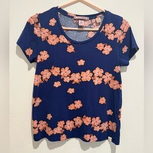 Scotch & Soda Maison Scotch floral tee blue pink size xsmall